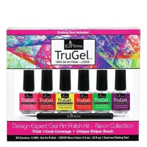 6 ESMALTES EZFLOW TRUGEL ESMALTE GEL ART POLISH KIT