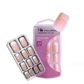 POLIMEC UÑAS FRANCESAS C/ GLUE X 24