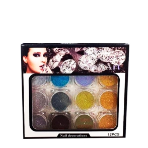 GLITTER X12 DECORATIVO PARA NAIL ART