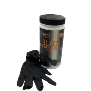 BLACK GLOVES GUANTES DE LATEX X 50
