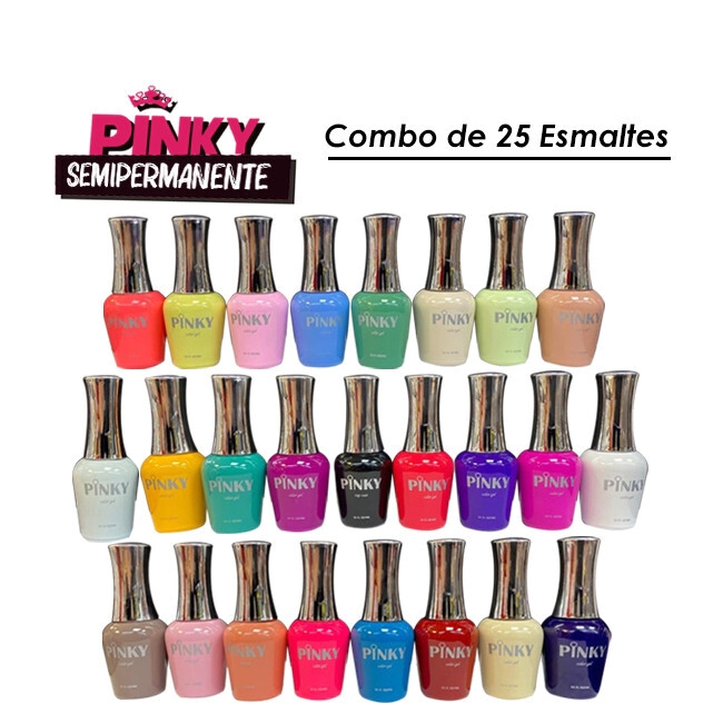 COMBO PINKY ESMALTES SEMIPERMANENTE 14 ML X 25