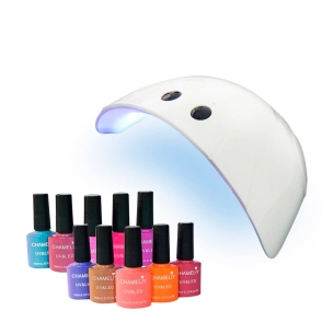 COMBO CABINA LED NAIL LAMP K2  24W + 10 ESMALTES UV/LED CHAMELIY