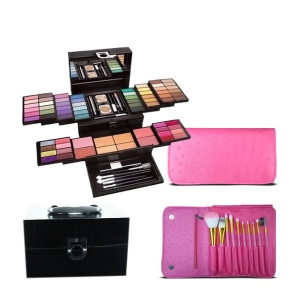 COMBO CASE SET DE MAQUILLAJE + SET DE PINCELES  X10