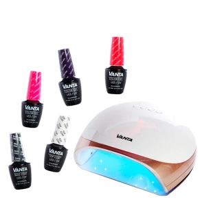 COMBO VANTA CABINA UV/LED 68W + 5 ESMALTES SEMIPERMANENTES