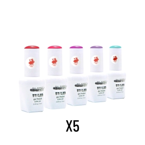 COMBO CHERIMOYA 5 ESMALTES SEMIPERMANENTES