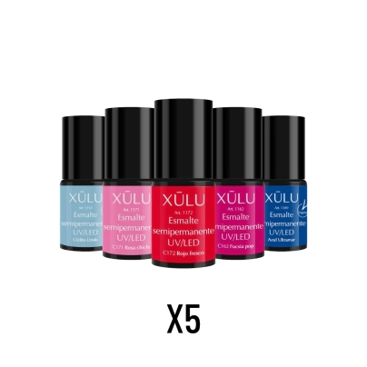 COMBO XLU 5 ESMALTES SEMIPERMANENTES