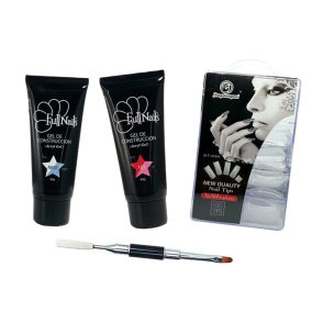 COMBO POLYGEL: 2 GEL - PINCEL ESPÁTULA - TIPS