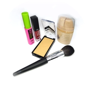 COMBO TEJAR BROCHA + SOMBRA + MAQUILLAJE + MÁSCARA + BRILLO LABIAL