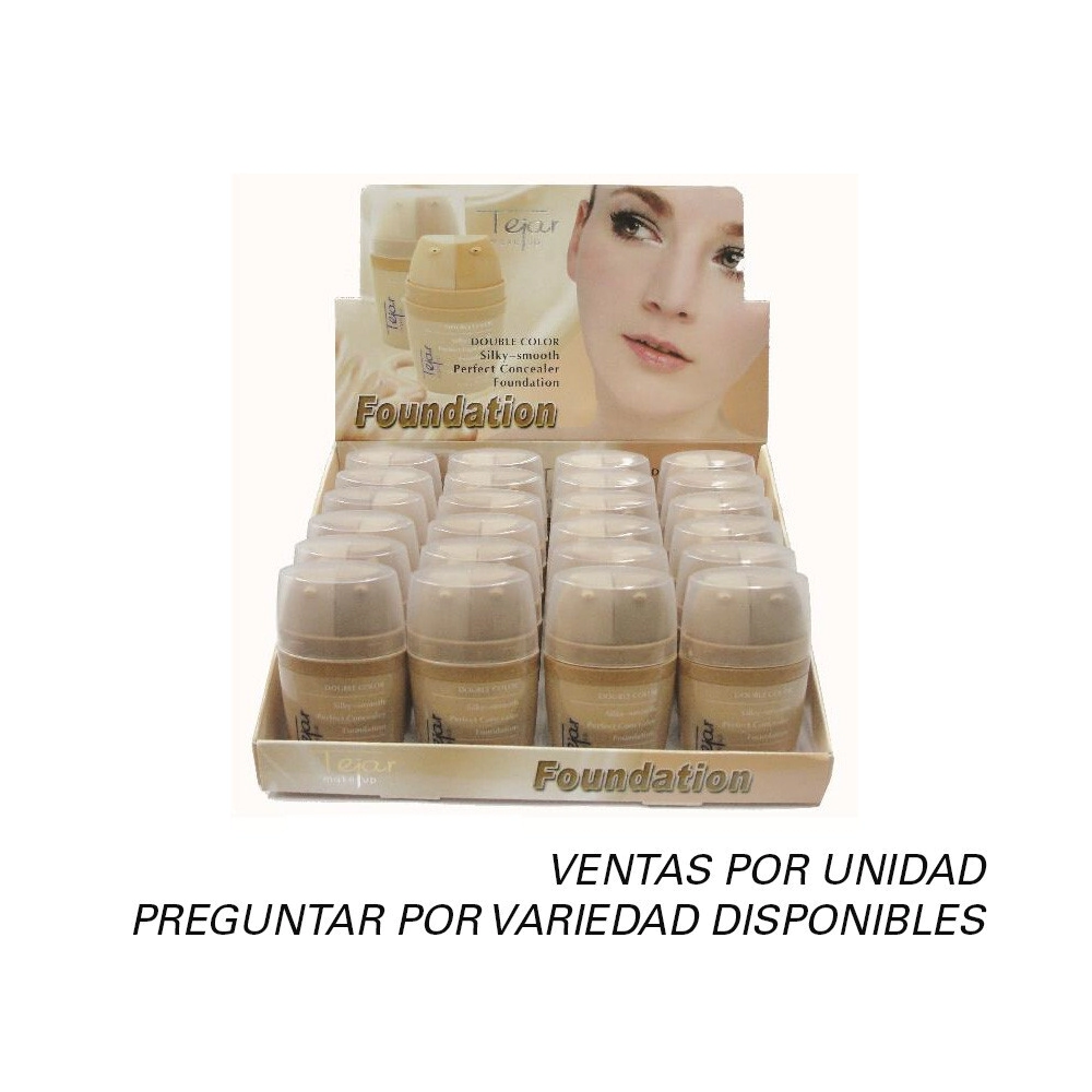 TEJAR MAQUILLAJE FLUIDO DOBLE COLOR CON VALVULA 2 X 15 ML