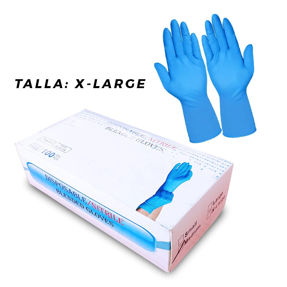GUANTES NITRILO CELESTES X 100