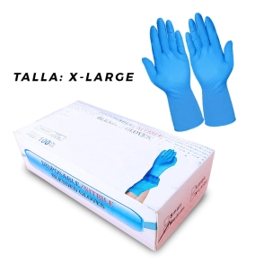 GUANTES NITRILO CELESTES X 100