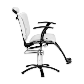 SILLÓN BARBERO LUNA HIDRÁULICO | BLANCO