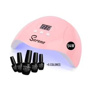 COMBO CABINA UV/LED SERENA 54W + 5 ESMALTES HEBURN SEMIPERMANENTES