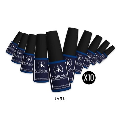 COMBO AK AMIKOLOR 10 ESMALTES SEMIPERMANENTES 14ML