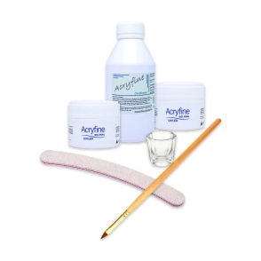 COMBO ACRYFINE ESCULPIDAS EN GEL UV + CLARIFICADOR + PINCEL + LIMA