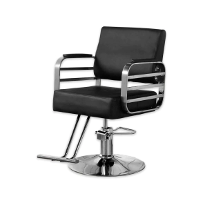 SILLÓN DE PELUQUERÍA BOSTON SILVER | NEGRO