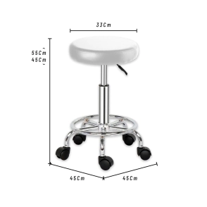 TABURETE BASE CROMADA CON ARO VENTURA BLANCO