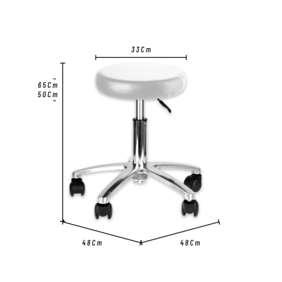 TABURETE BASE CROMADA INDIANA BLANCO