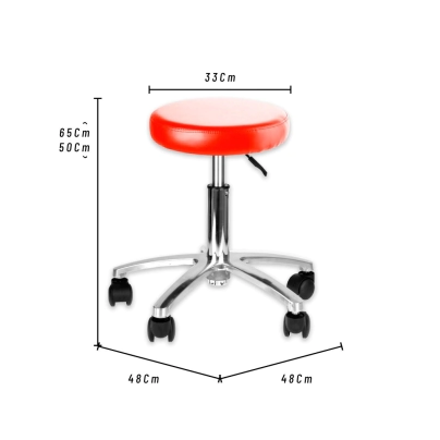 TABURETE BASE CROMADA INDIANA ROJO