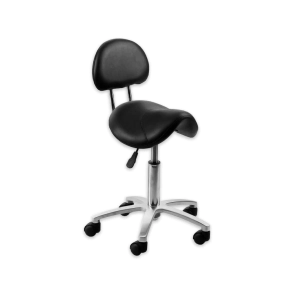 TABURETE BASE CROMADA CON ARO Y RESPALDO MONTANA NEGRO