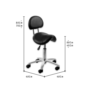 TABURETE BASE CROMADA CON ARO Y RESPALDO MONTANA NEGRO